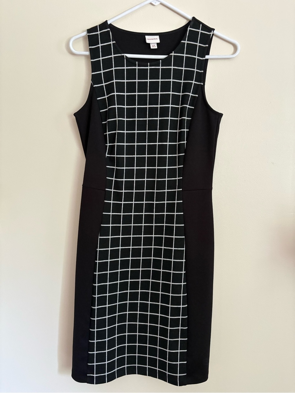 Merona Black and White Grid Sheath Midi Dress